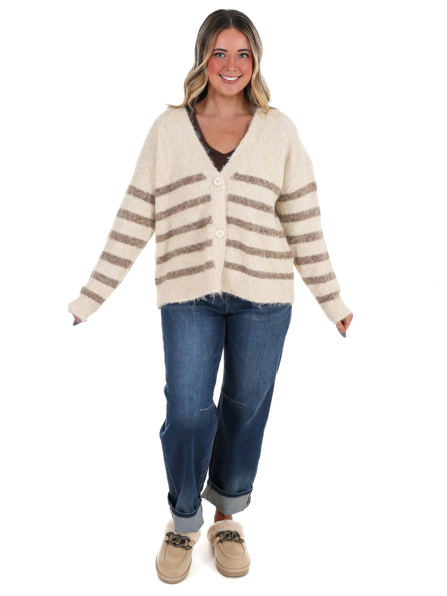 Timely Matter Super Soft Stripe Cardigan - Image 4