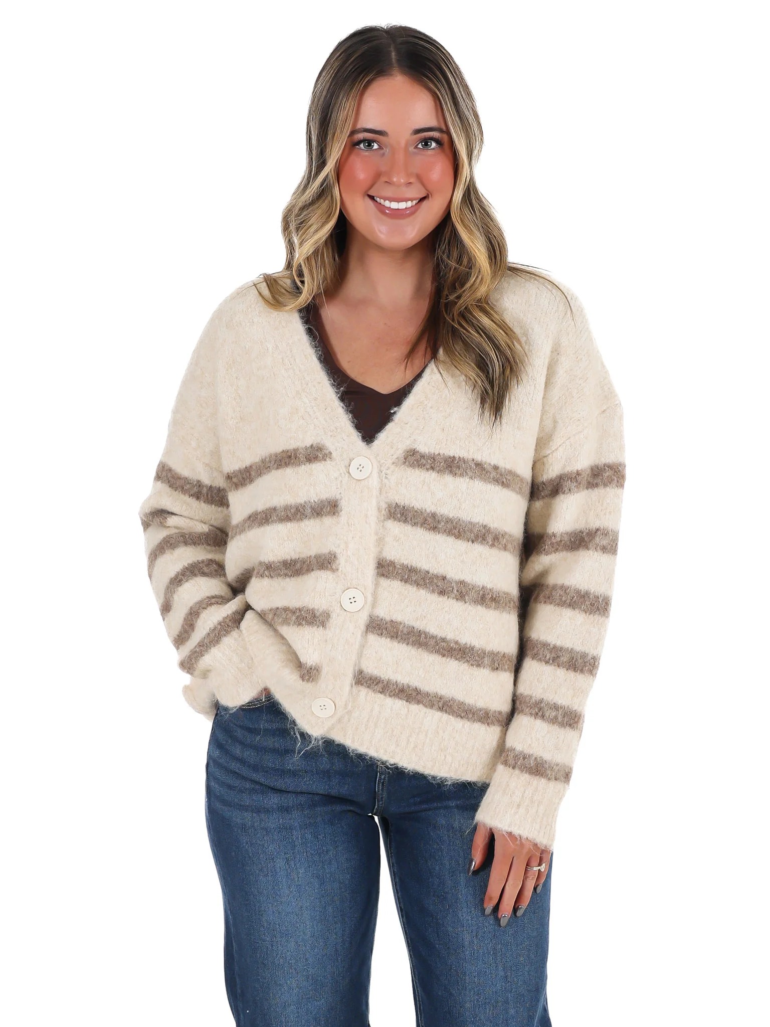 Timely Matter Super Soft Stripe Cardigan - Image 7