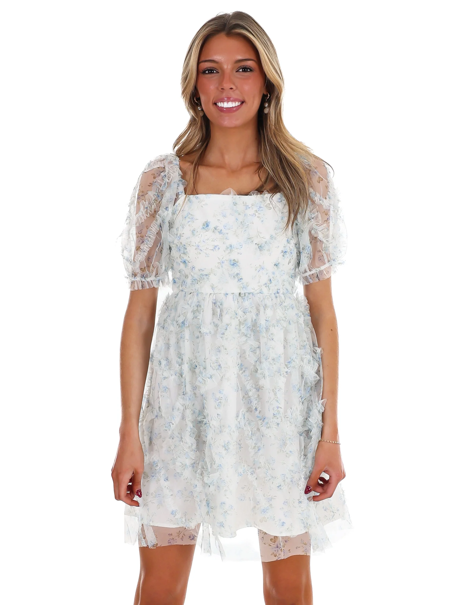 To Be Fair Floral Ruffle Mini Dress - Image 5