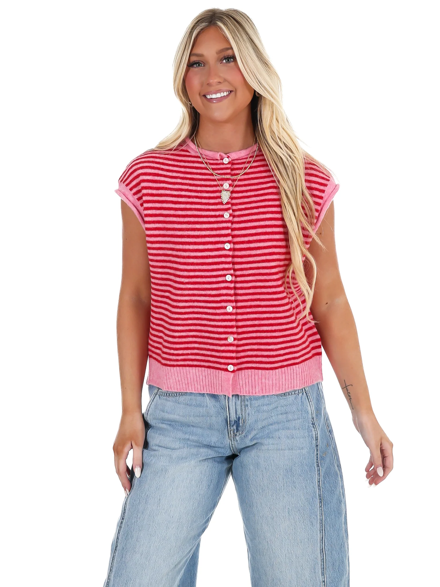 Too Cute Stripe Sweater Vest - Image 3