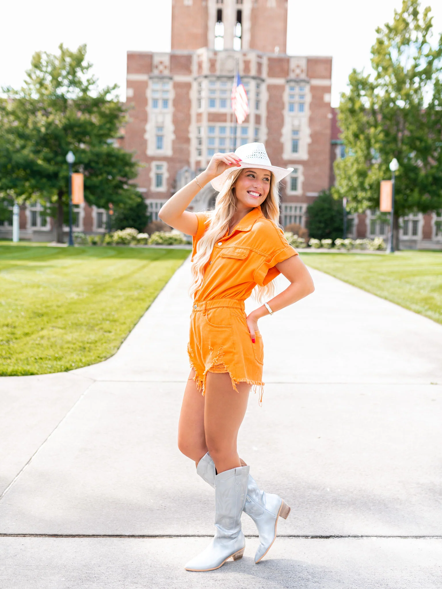 Touchdown Cheers Denim Romper - Image 15