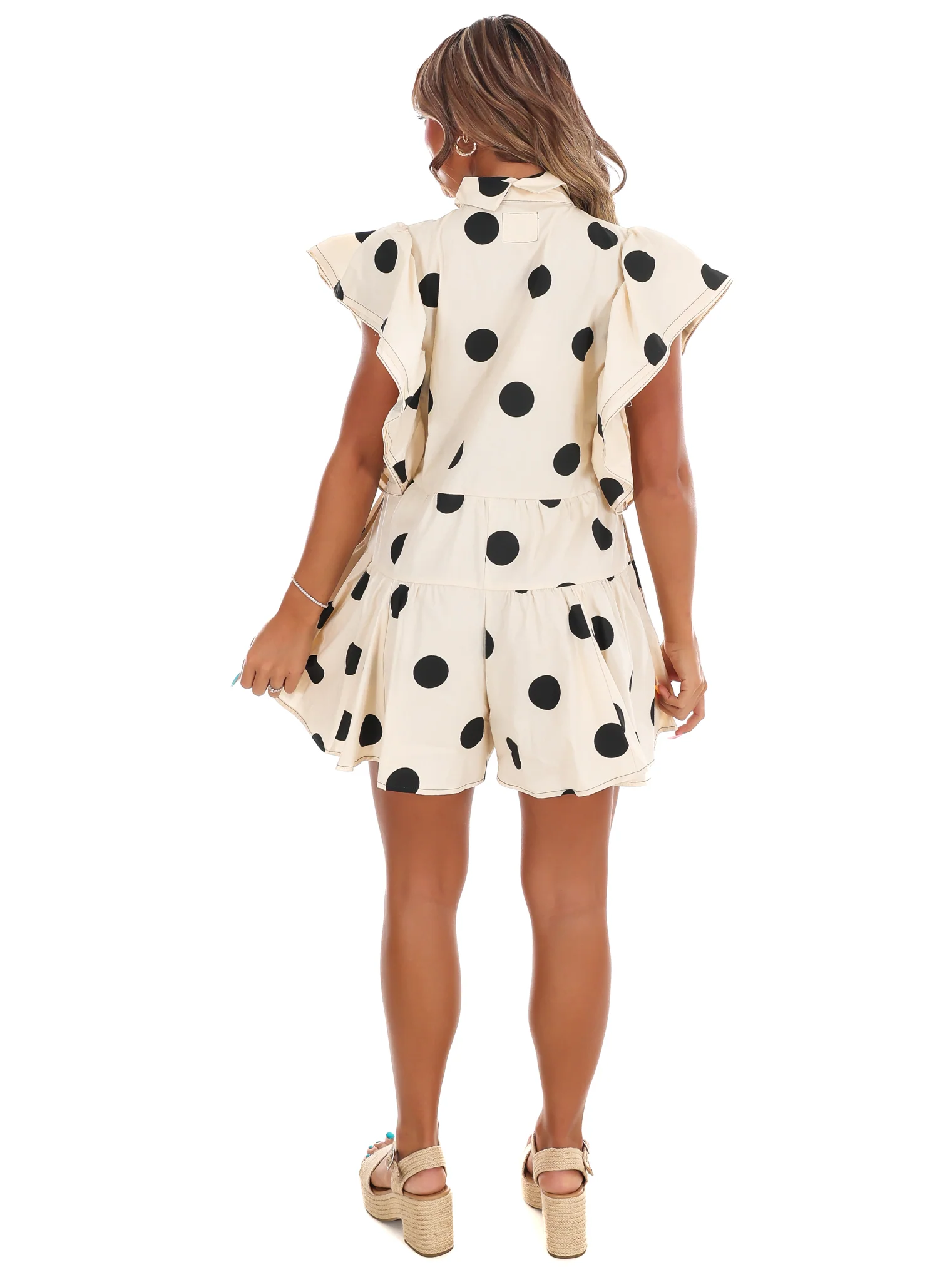 Tour the Town Polka Dot Ruffled Romper - Image 7