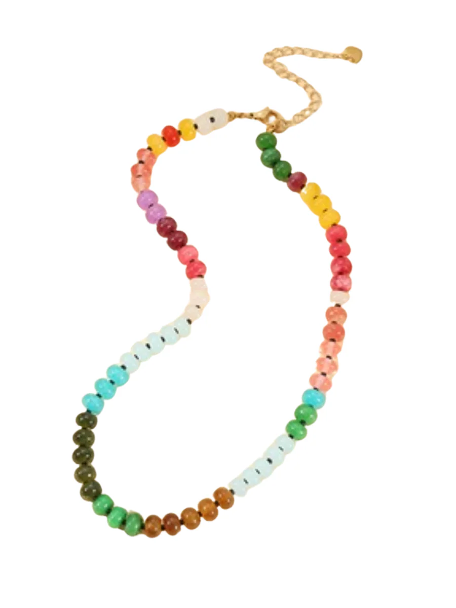 Trendy Natural Agate Gemstone Necklace