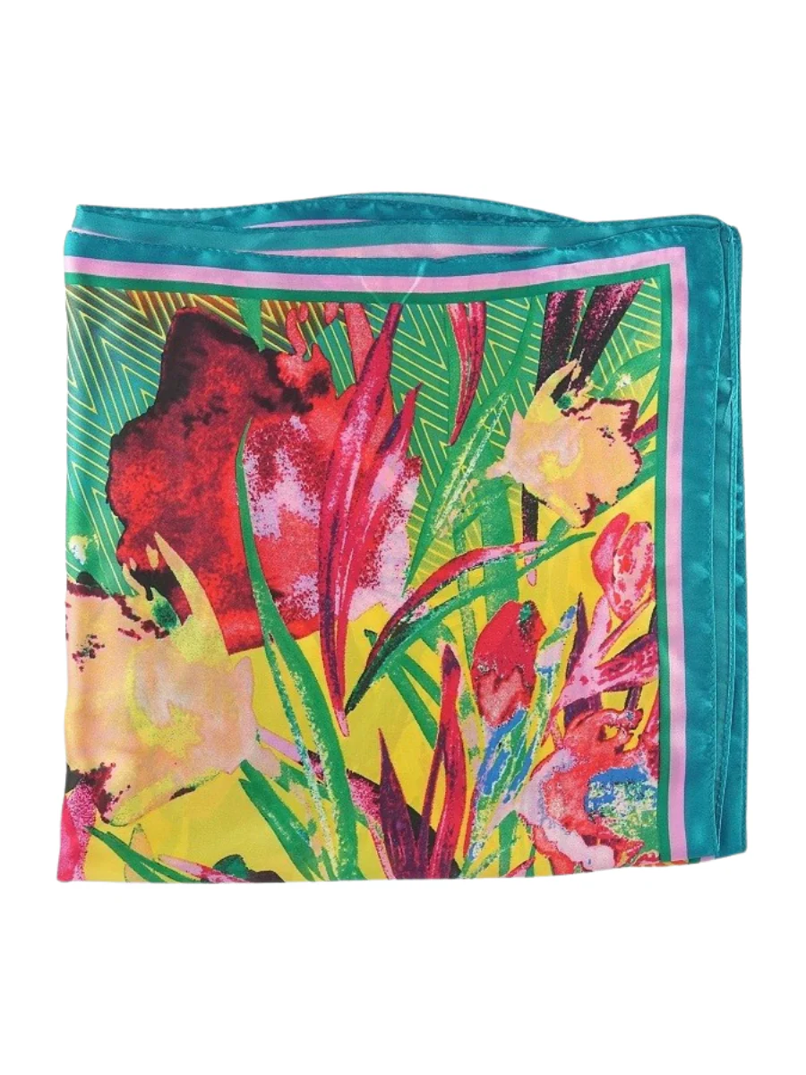 Tropical Flowers Print Scarf - Image 2