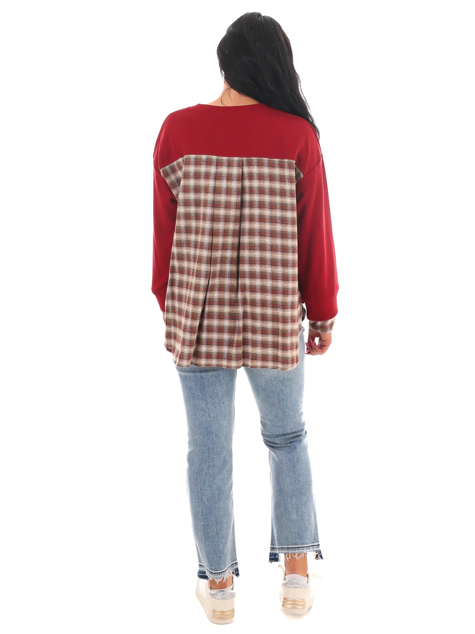 True to Me Plaid Contrast Top - Image 14