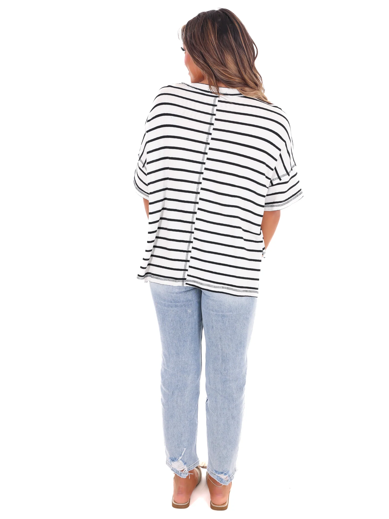 Truth Be Told Striped Hi-Lo Top - Image 6