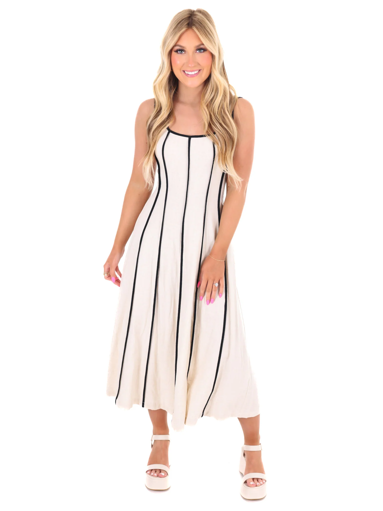 Truth or Dare Linen Midi Dress - Image 2