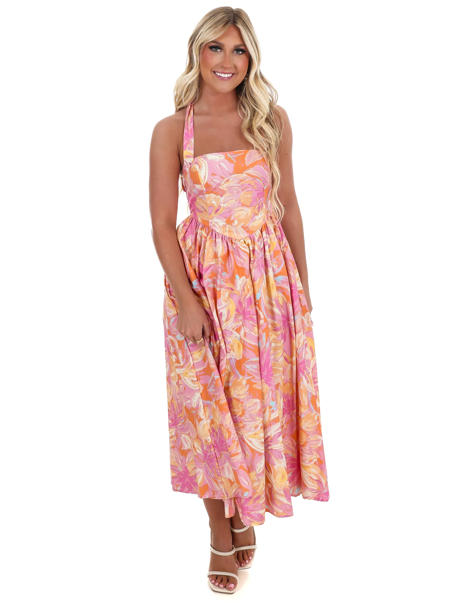 Twirl Ready Print Midi Dress - Image 5