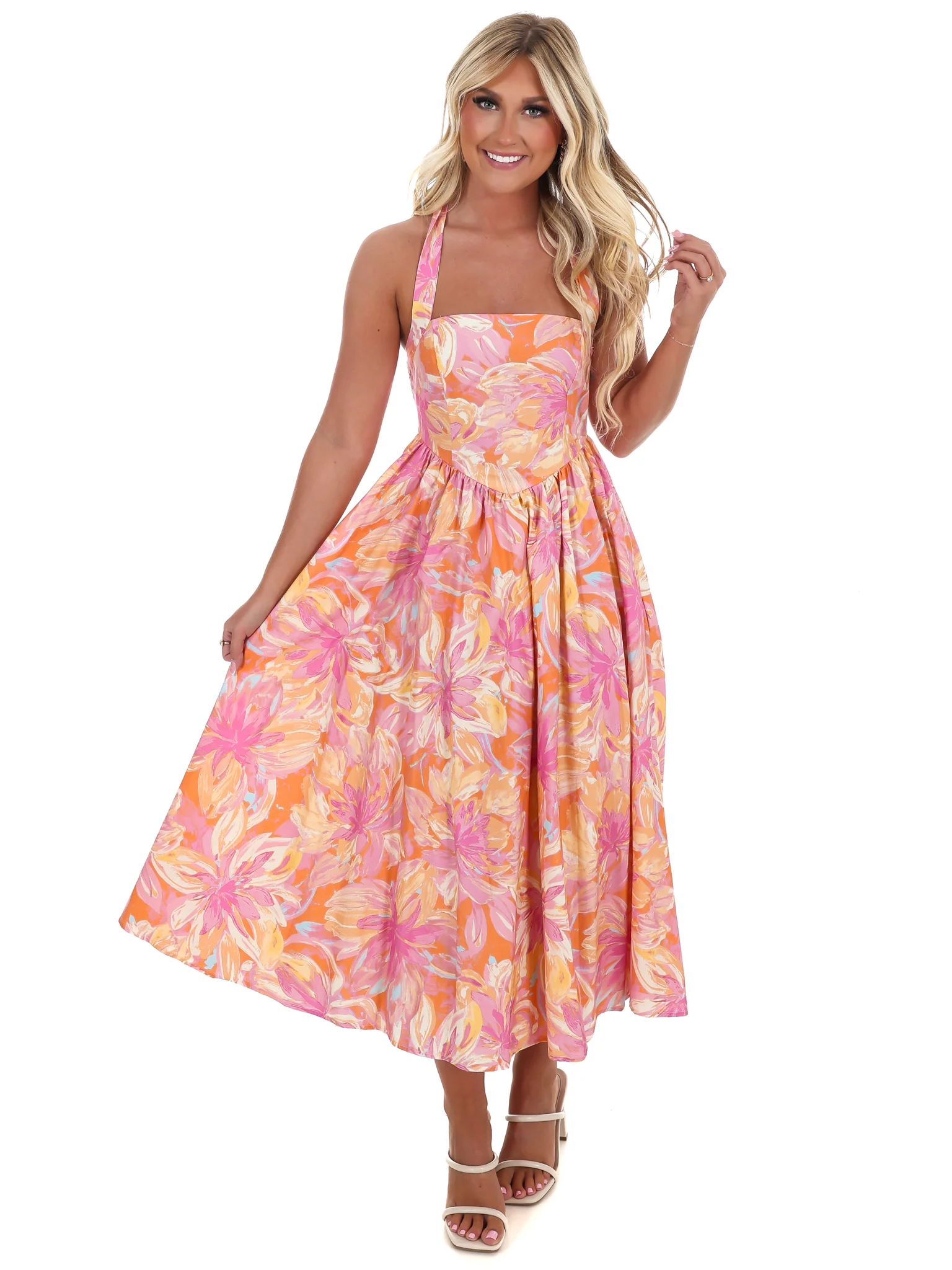 Twirl Ready Print Midi Dress - Image 6