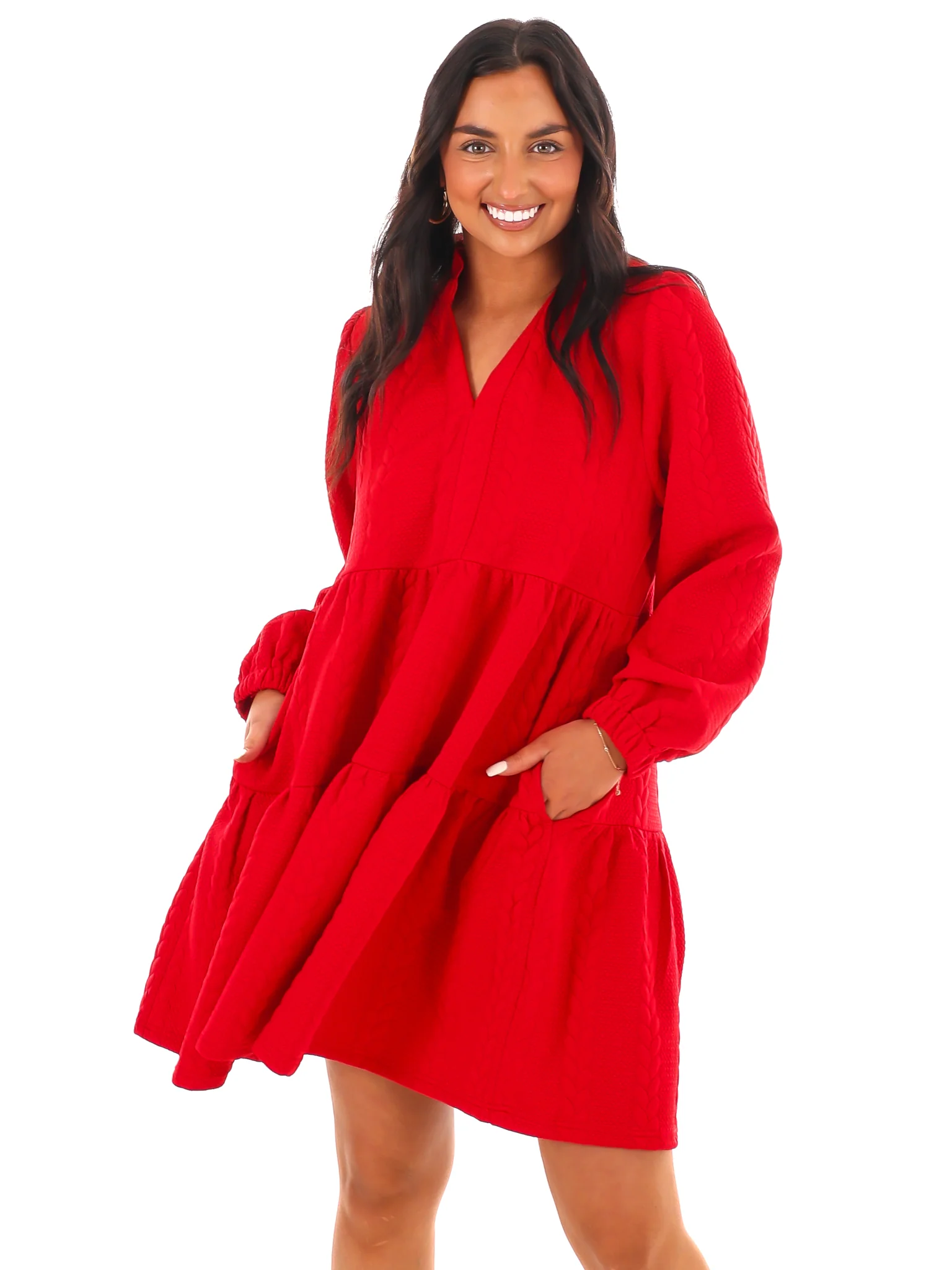 Twist of Texture Mini Dress - Image 3
