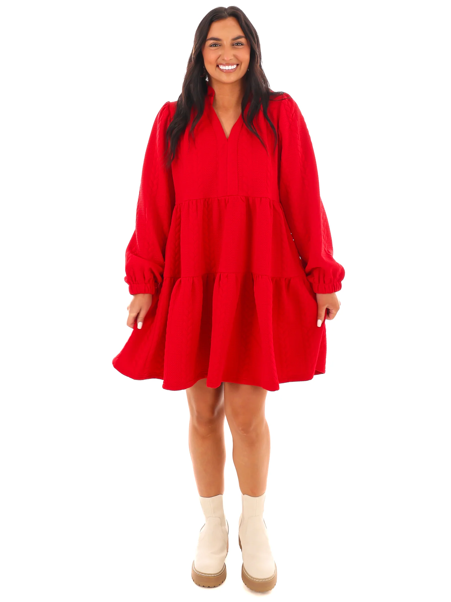 Twist of Texture Mini Dress - Image 4