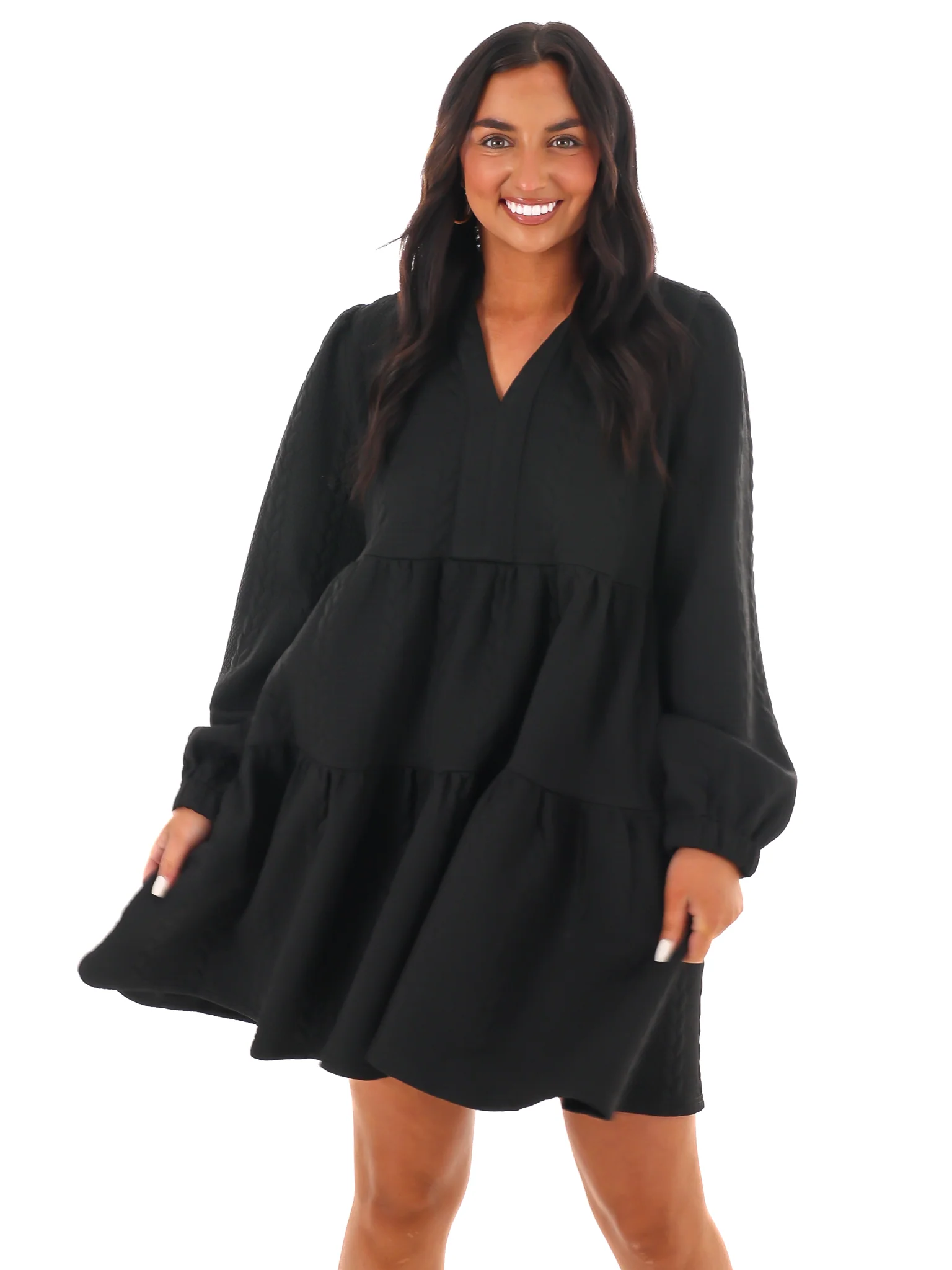 Twist of Texture Mini Dress - Image 9