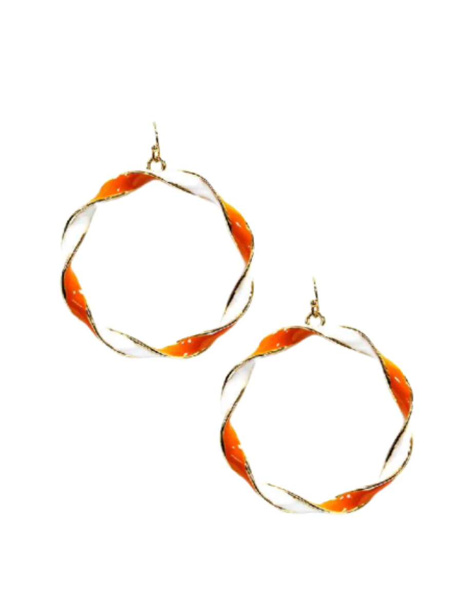 Twisted Circle Dangle Gameday Earrings