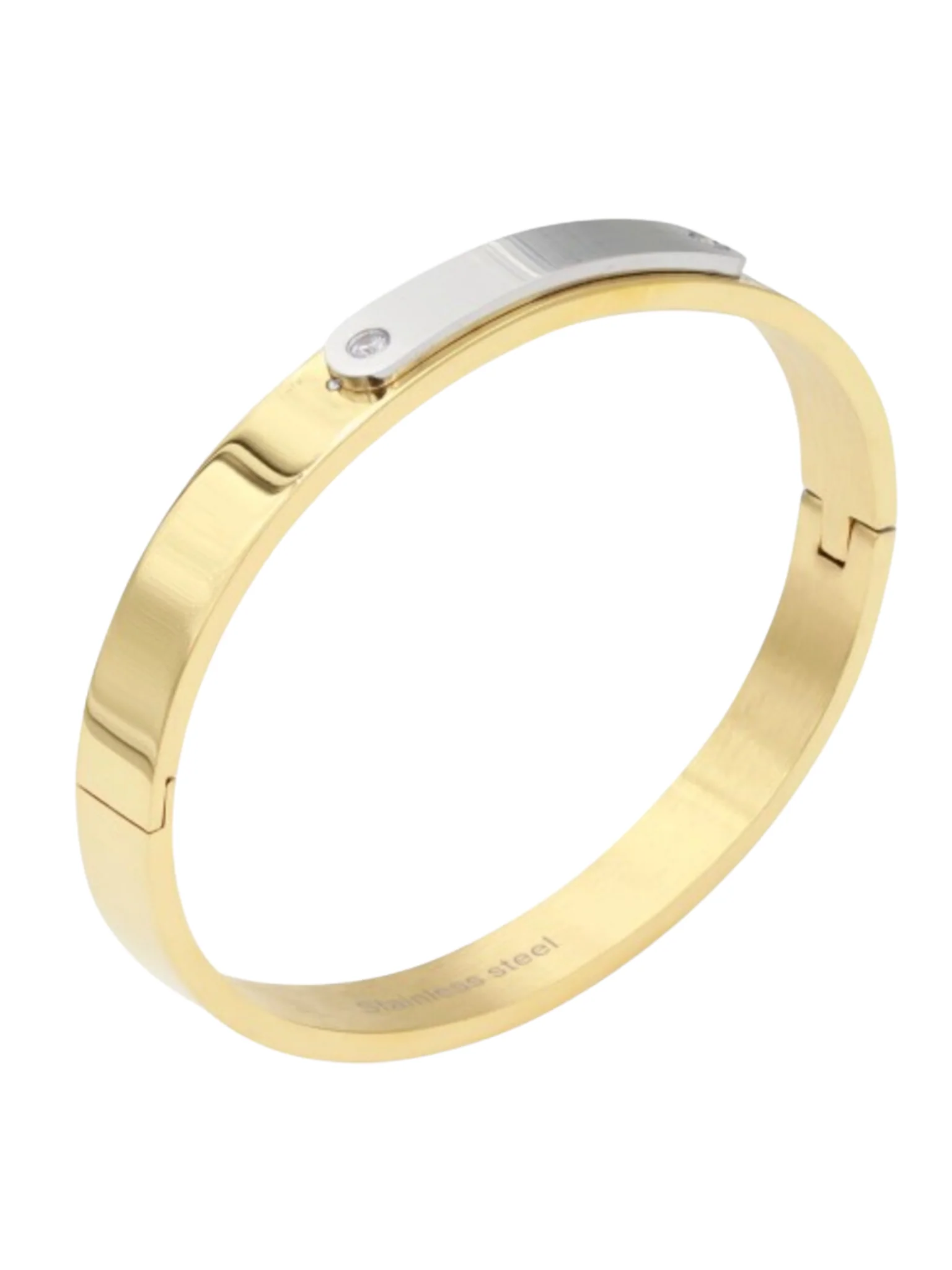 Two-Tone Stainless Steel 8MM Bangle Bracelet
