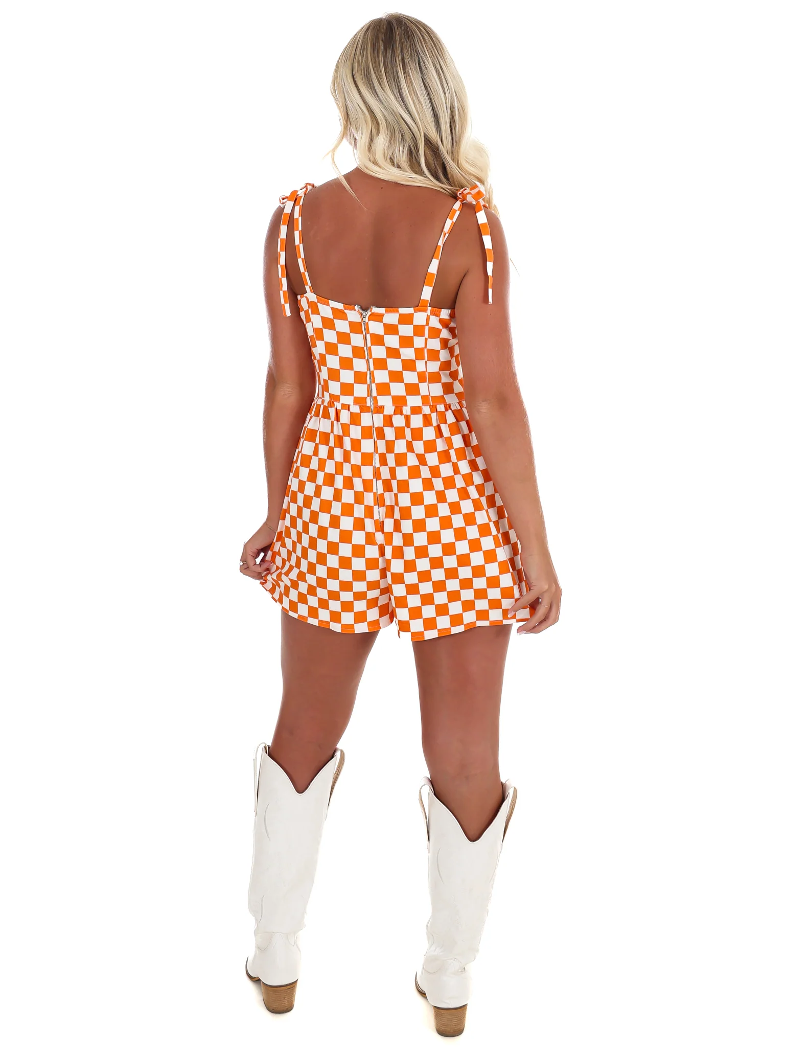 Undefeated Check Denim Romper - Image 10