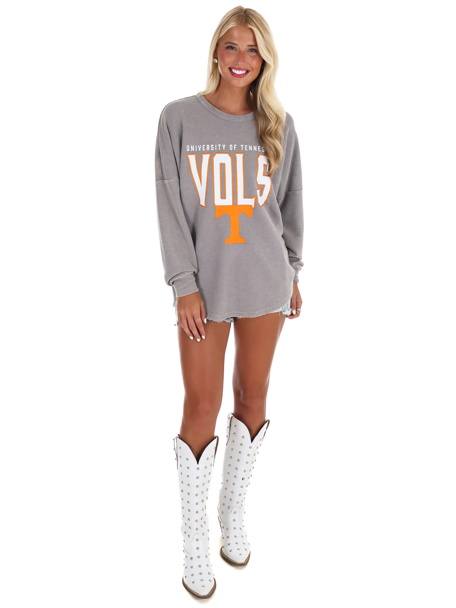 University of Tennessee Grey Corded Pullover - Image 2