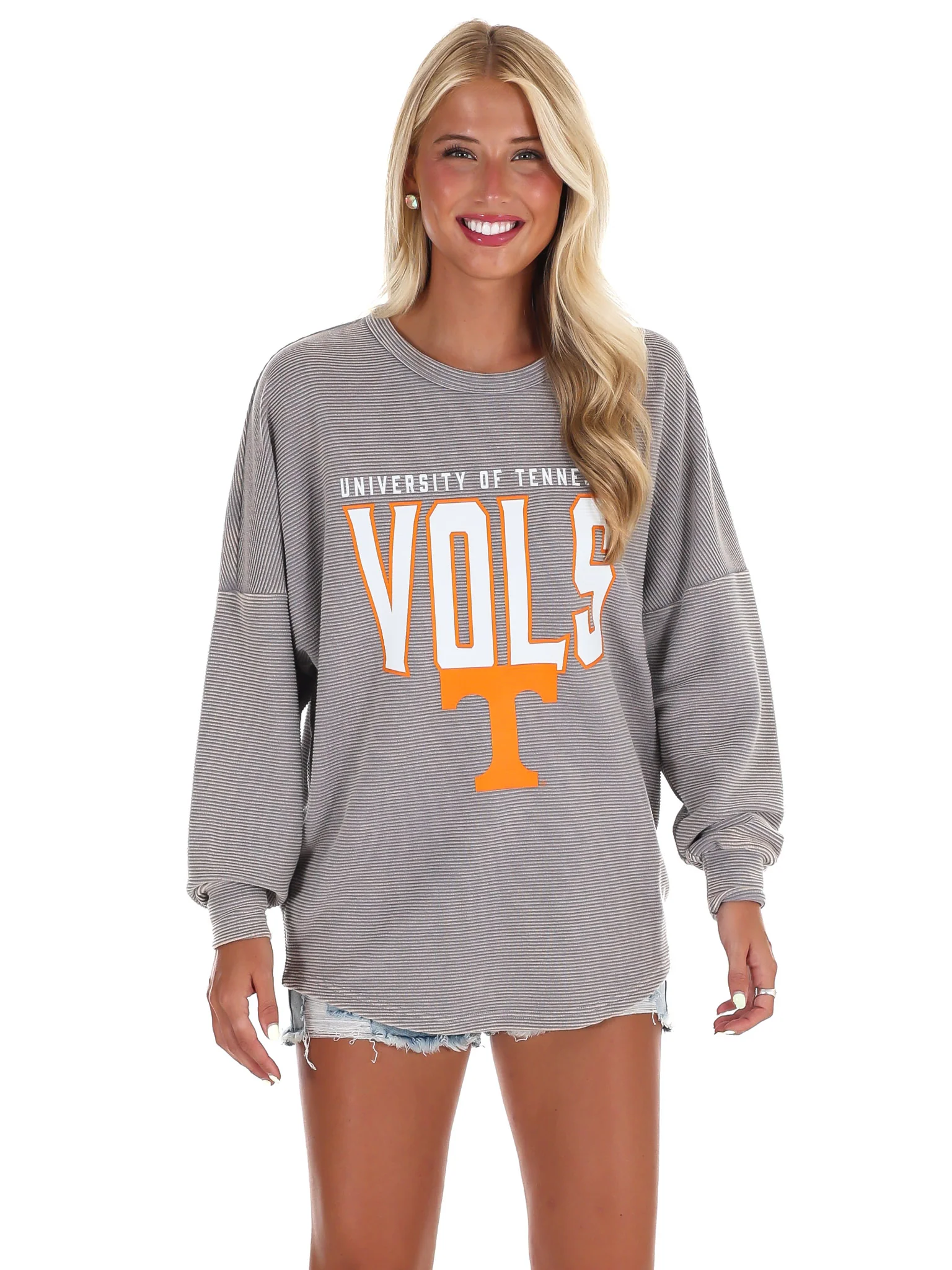University of Tennessee Grey Corded Pullover - Image 3