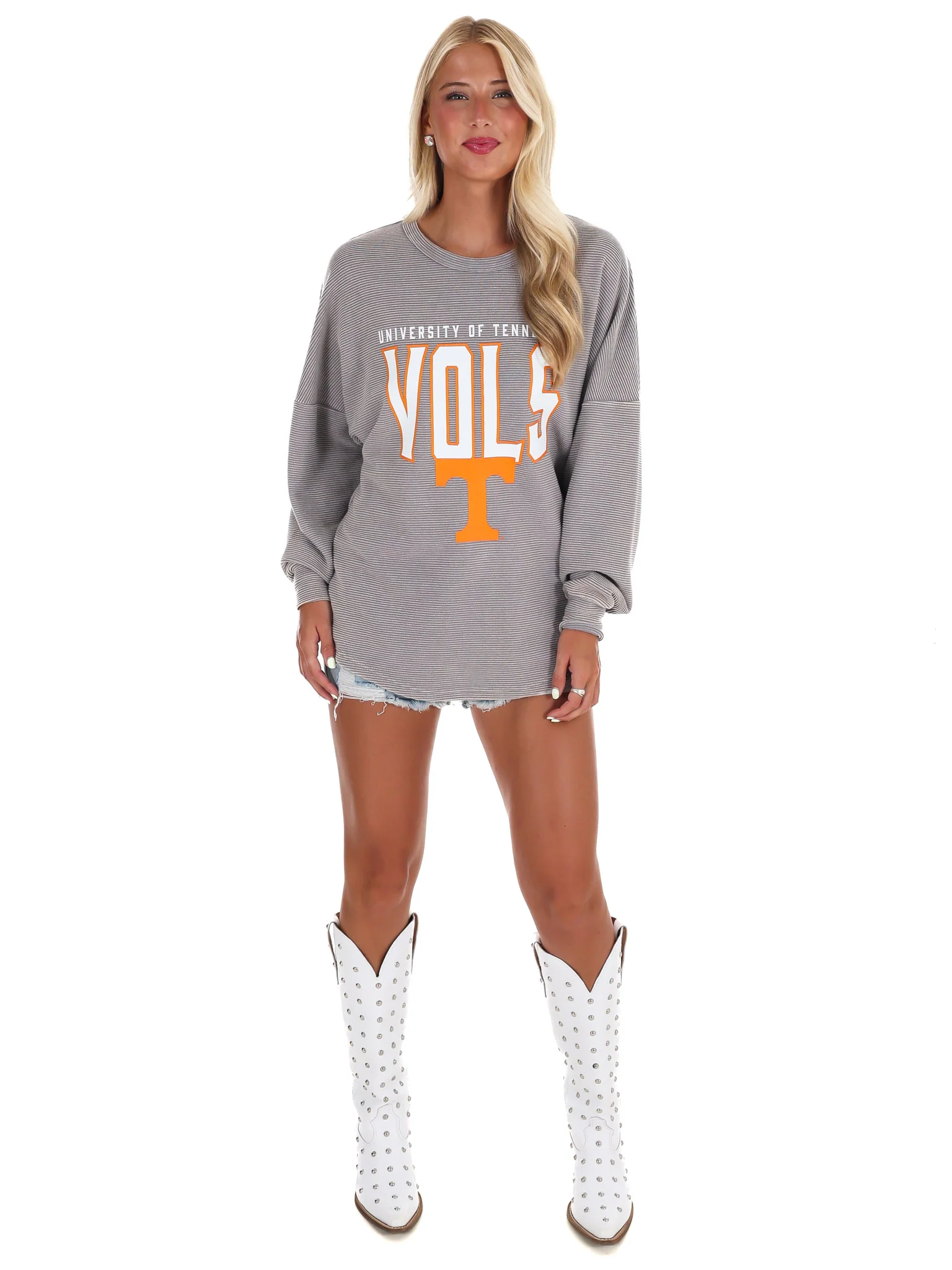 University of Tennessee Grey Corded Pullover - Image 4
