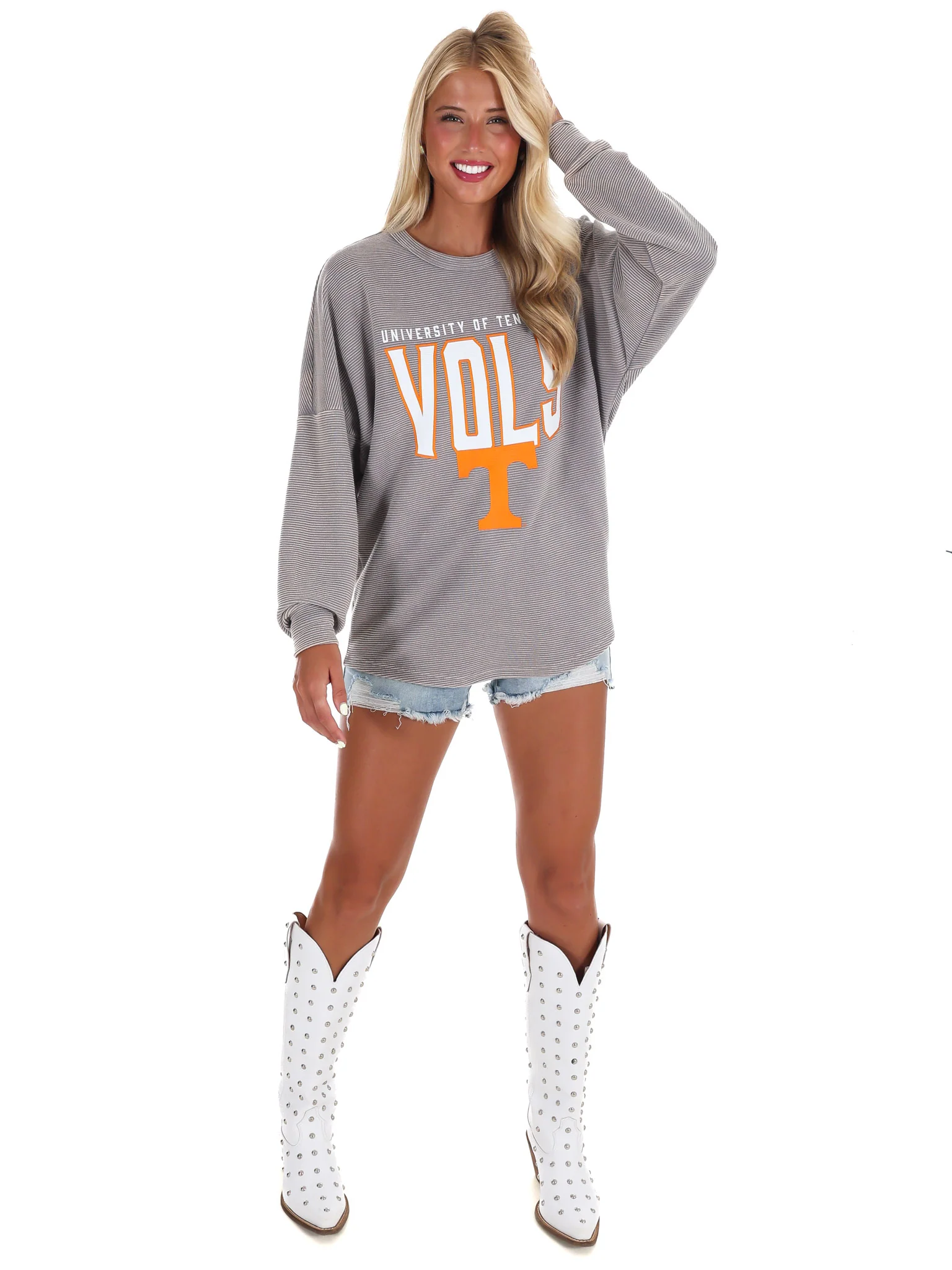 University of Tennessee Grey Corded Pullover - Image 6
