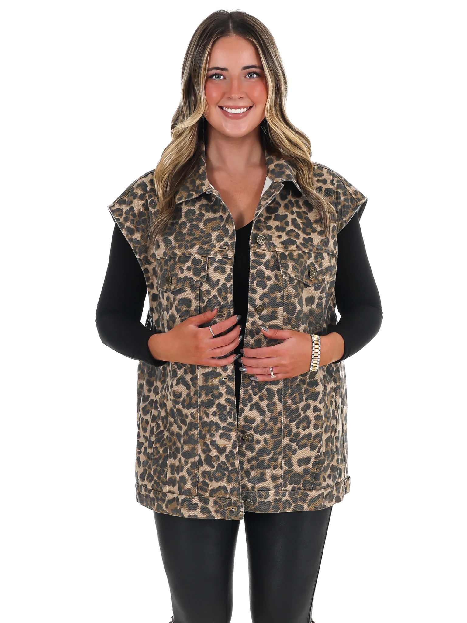 Untamed Leopard Denim Vest - Image 3