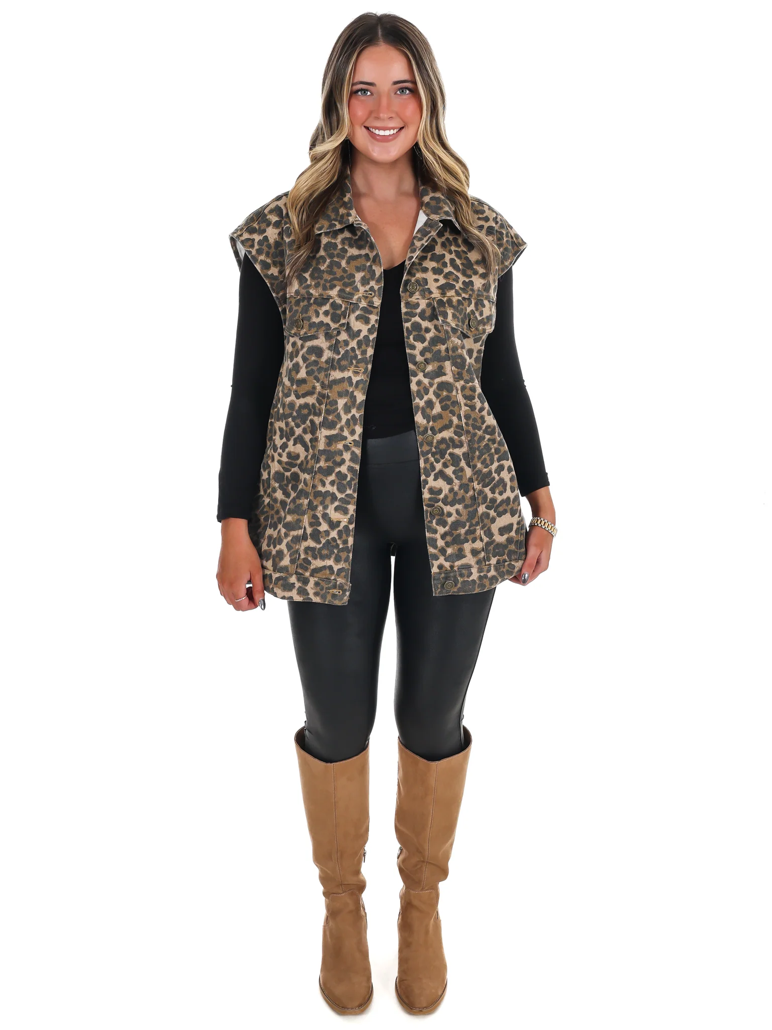 Untamed Leopard Denim Vest - Image 4