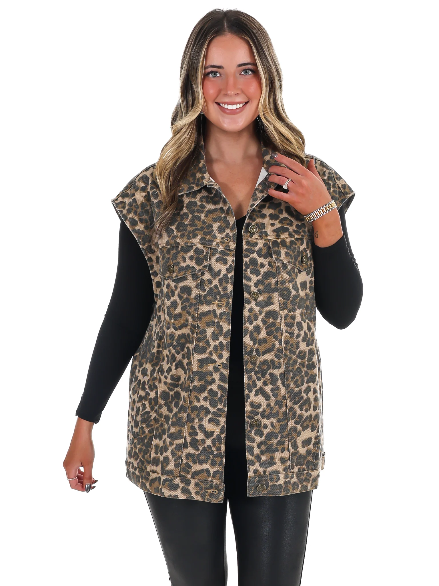 Untamed Leopard Denim Vest - Image 5