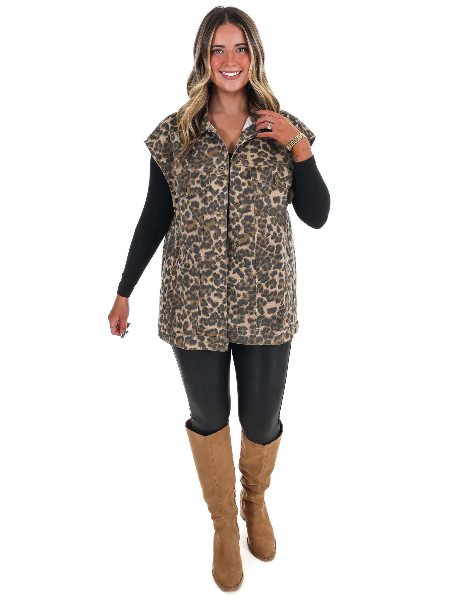 Untamed Leopard Denim Vest - Image 7