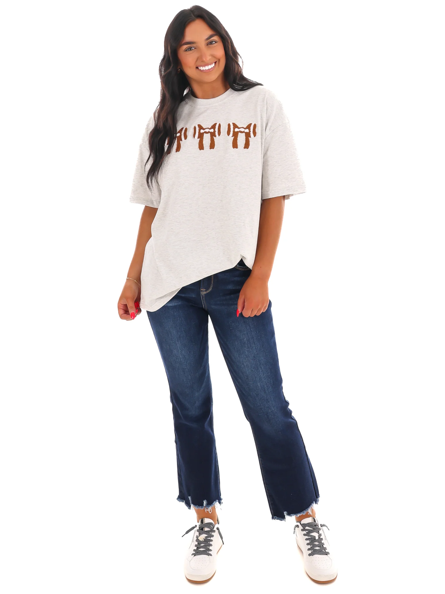 Football Bows Embroider Tee - Image 6