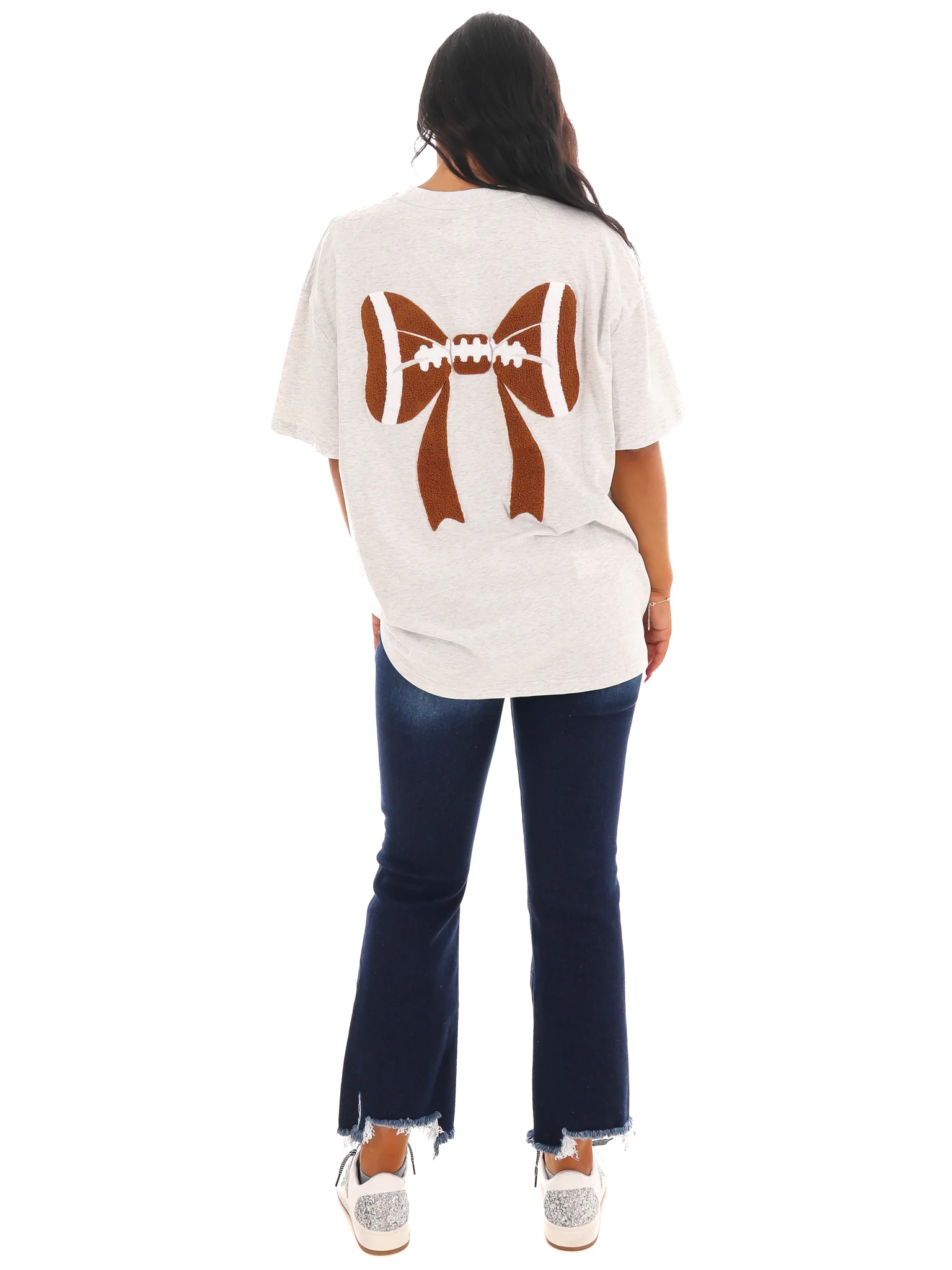 Football Bows Embroider Tee - Image 7