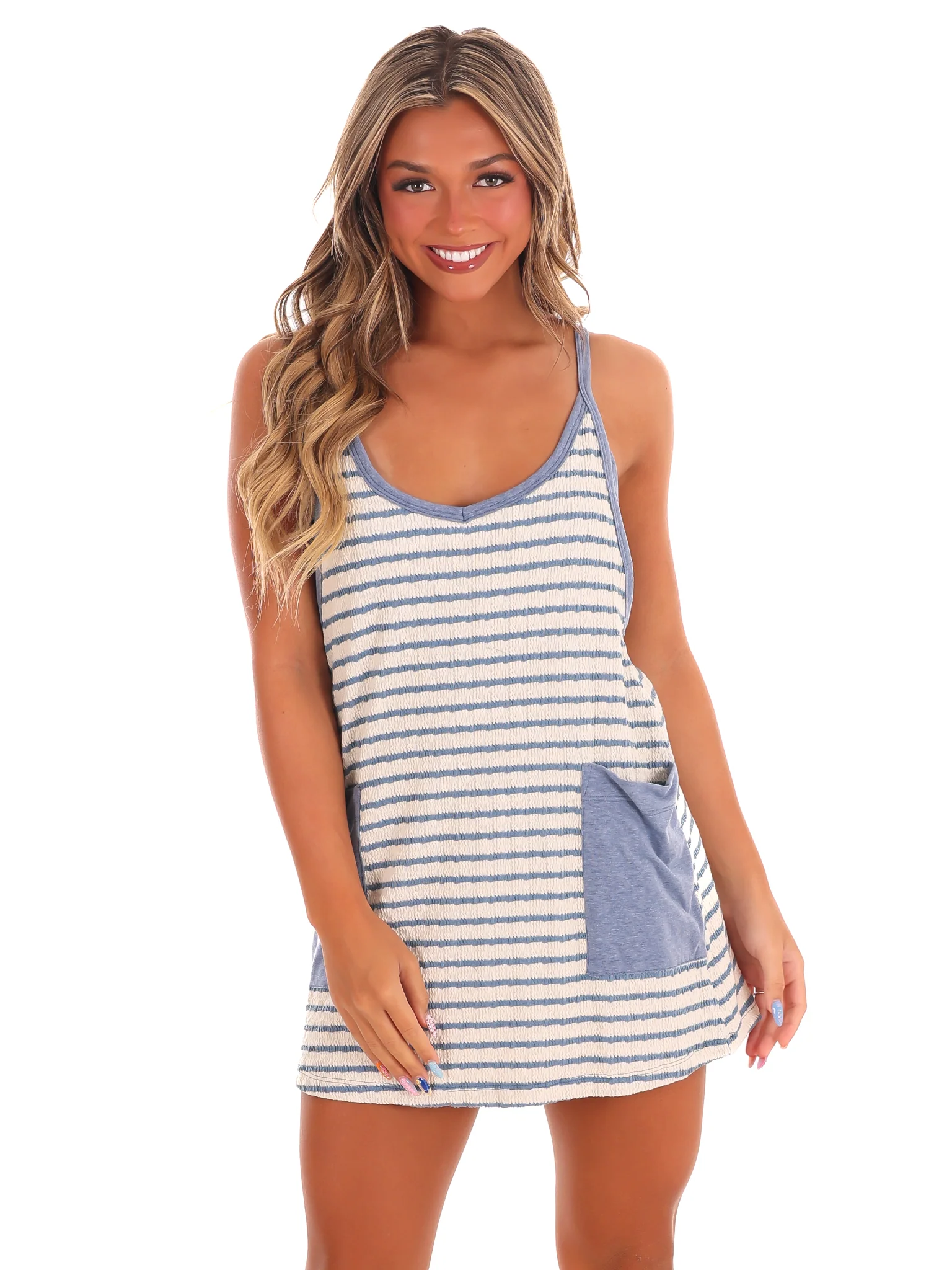 Untouchable Stripe Romper Dress - Image 26