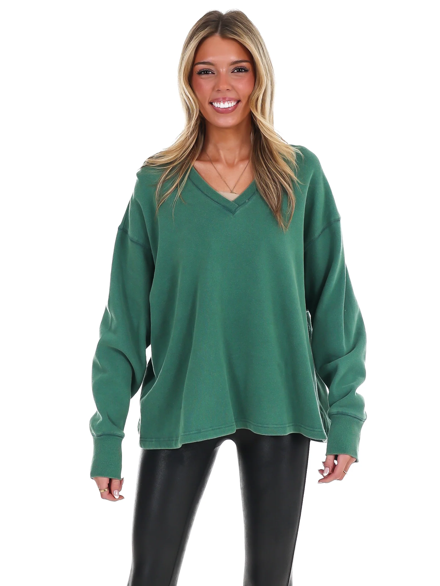 Urban Fade Oversized V-Neck Sweatshirt - Image 11