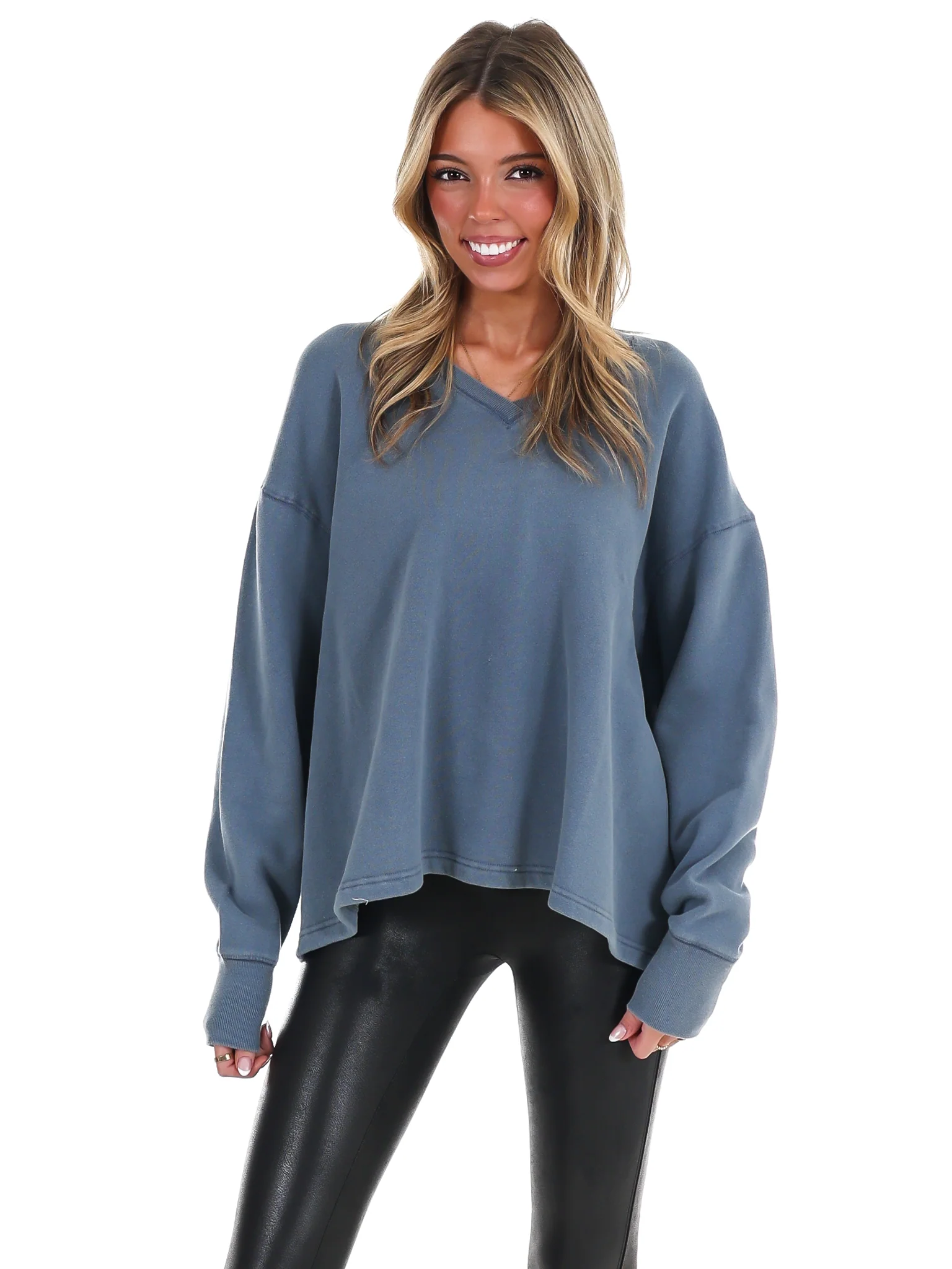 Urban Fade Oversized V-Neck Sweatshirt - Image 17