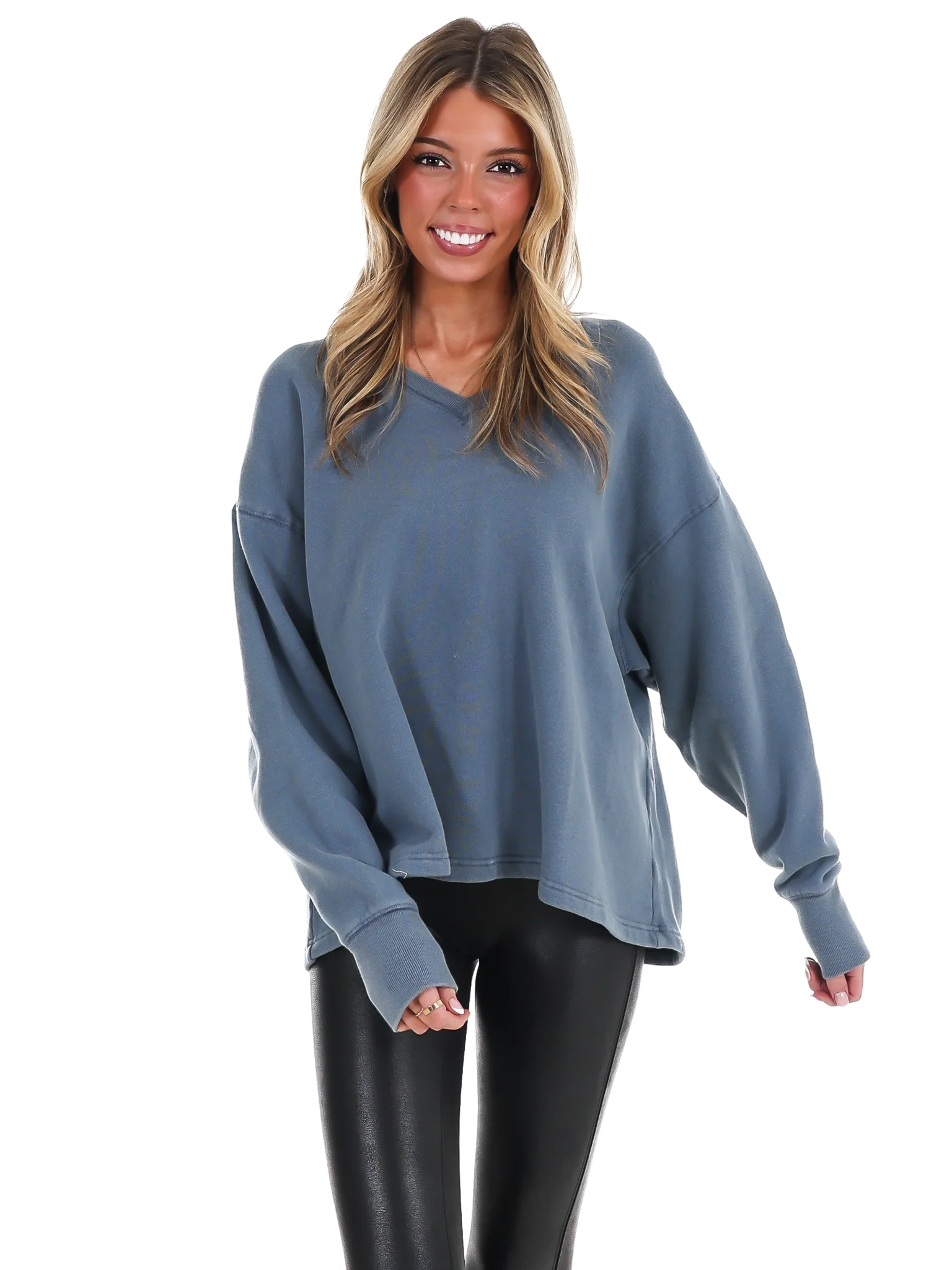 Urban Fade Oversized V-Neck Sweatshirt - Image 19