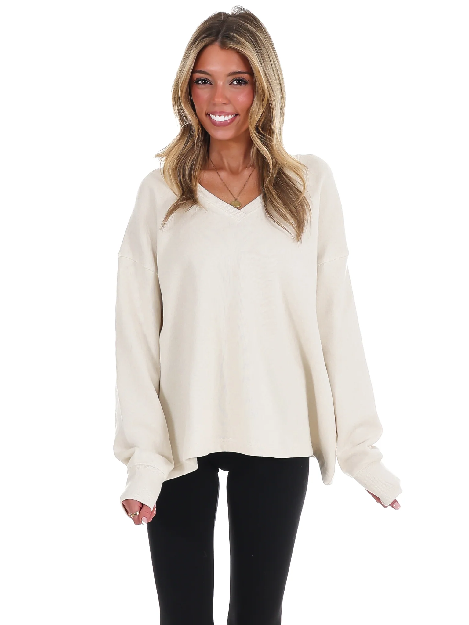 Urban Fade Oversized V-Neck Sweatshirt - Image 25