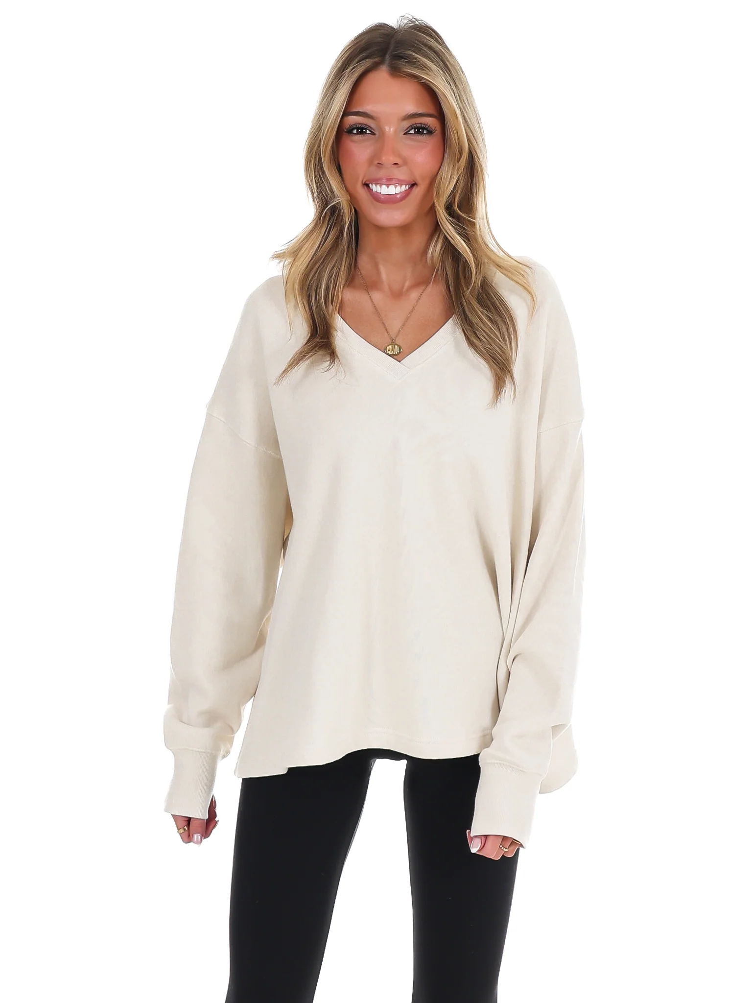 Urban Fade Oversized V-Neck Sweatshirt - Image 27