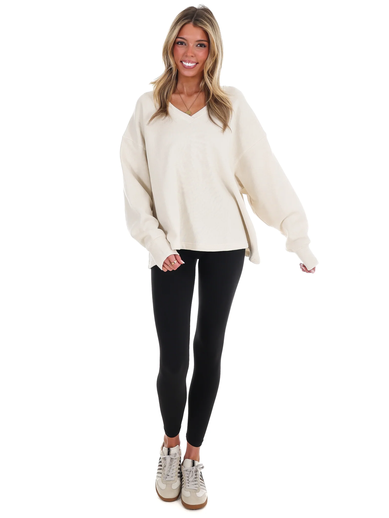 Urban Fade Oversized V-Neck Sweatshirt - Image 30