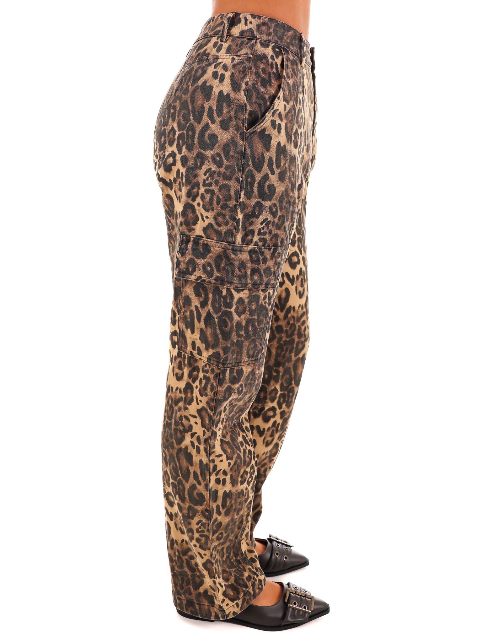 Urban Jungle Leopard Straight Cargo Pants - Image 2