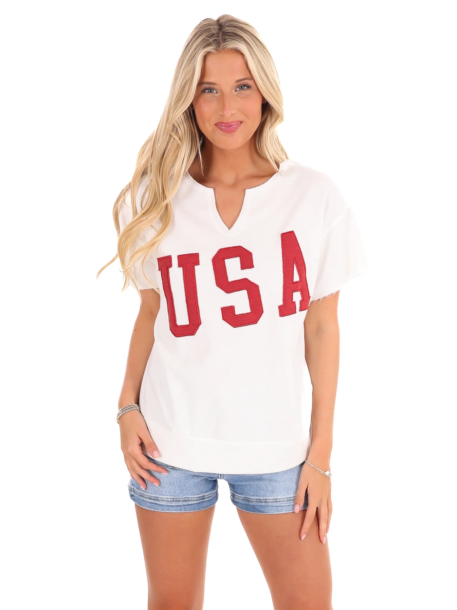 USA Split Neck Tee - Image 5