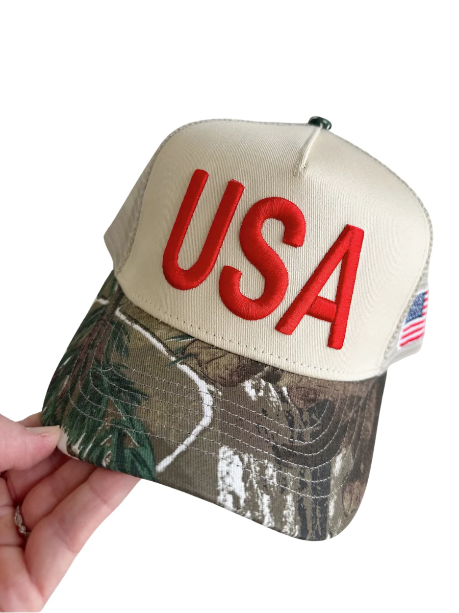 USA Vintage Camo Trucker Hat