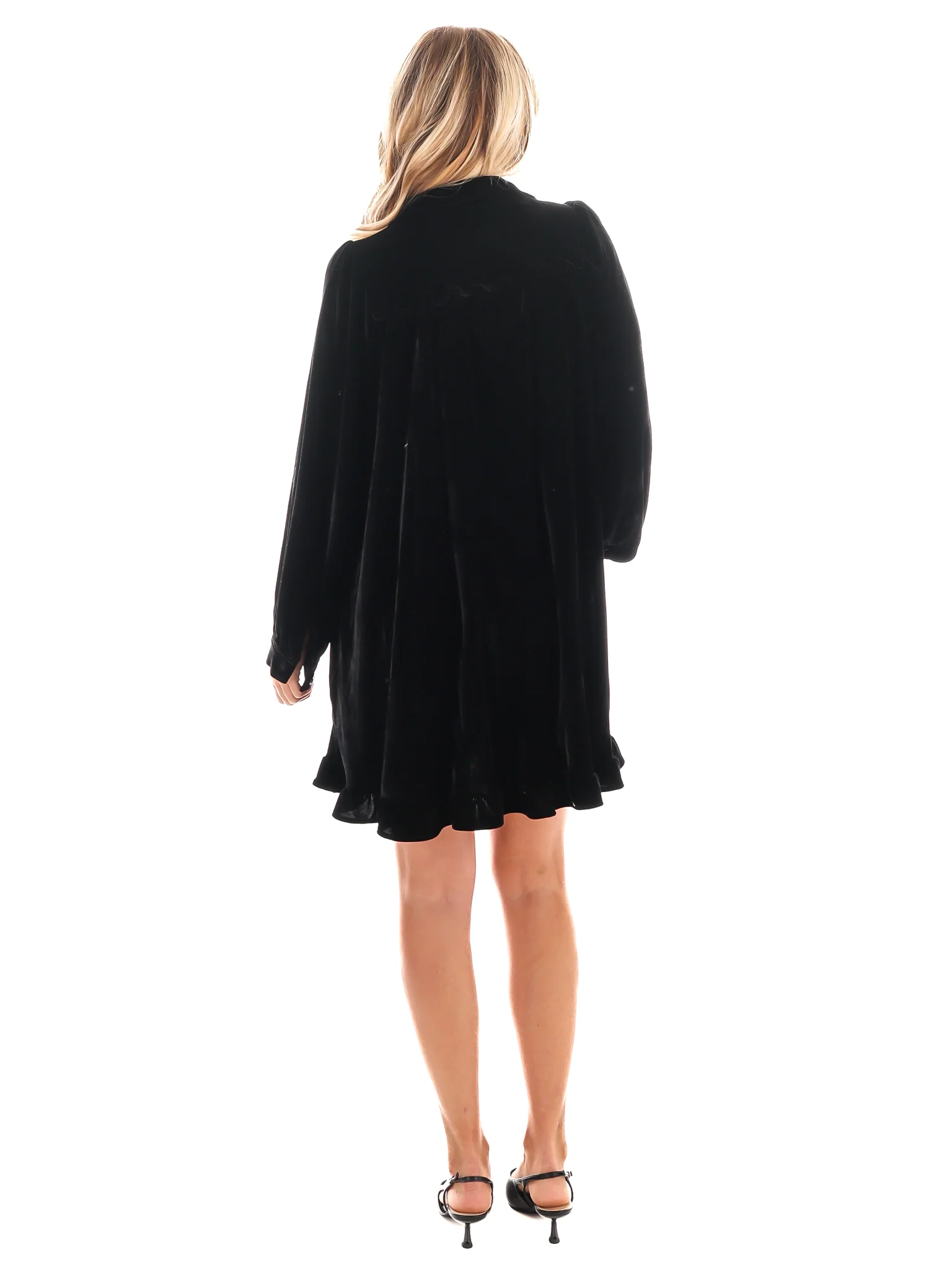 Velvet Kiss Ruffle Mini Dress - Image 7
