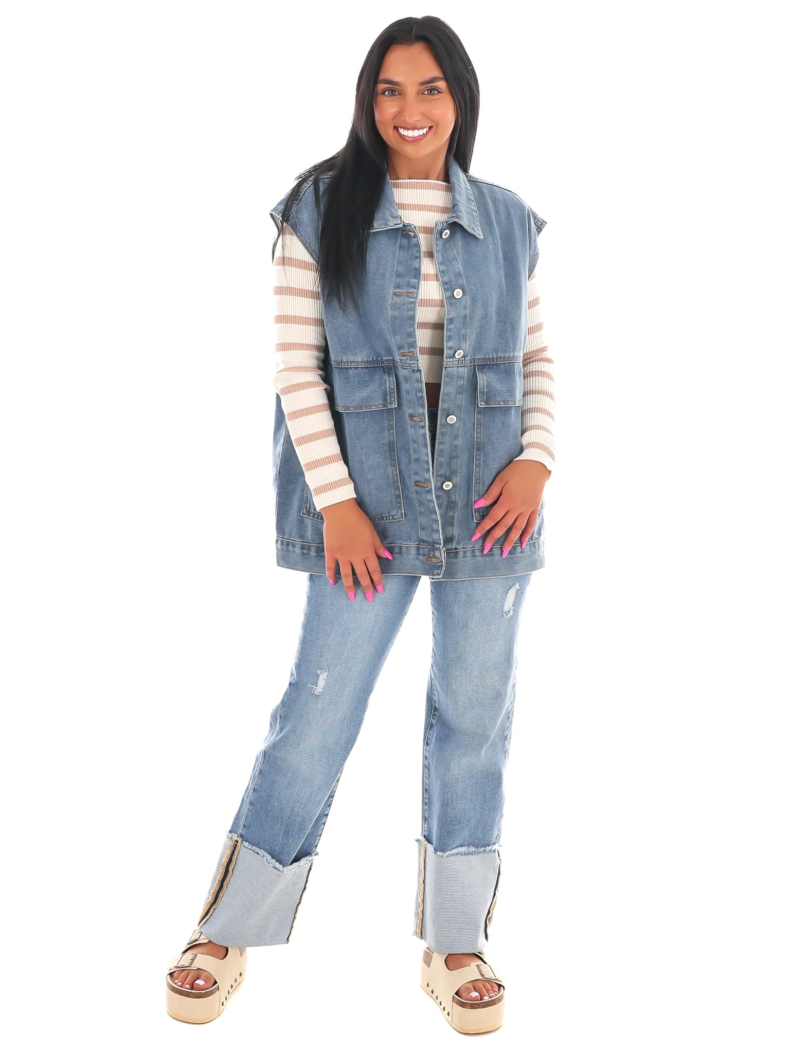 Versatile Vibe Oversized Denim Vest - Image 2