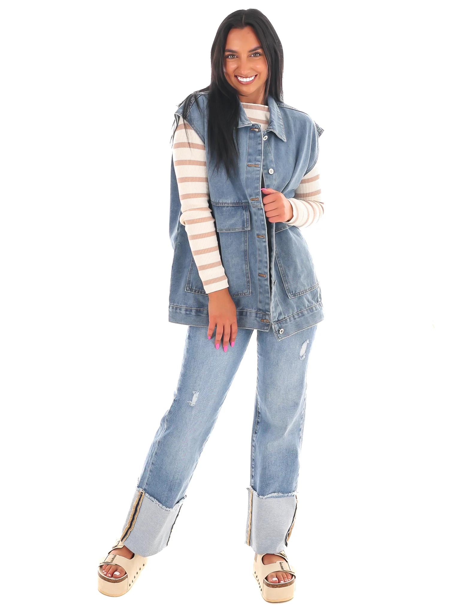 Versatile Vibe Oversized Denim Vest - Image 4