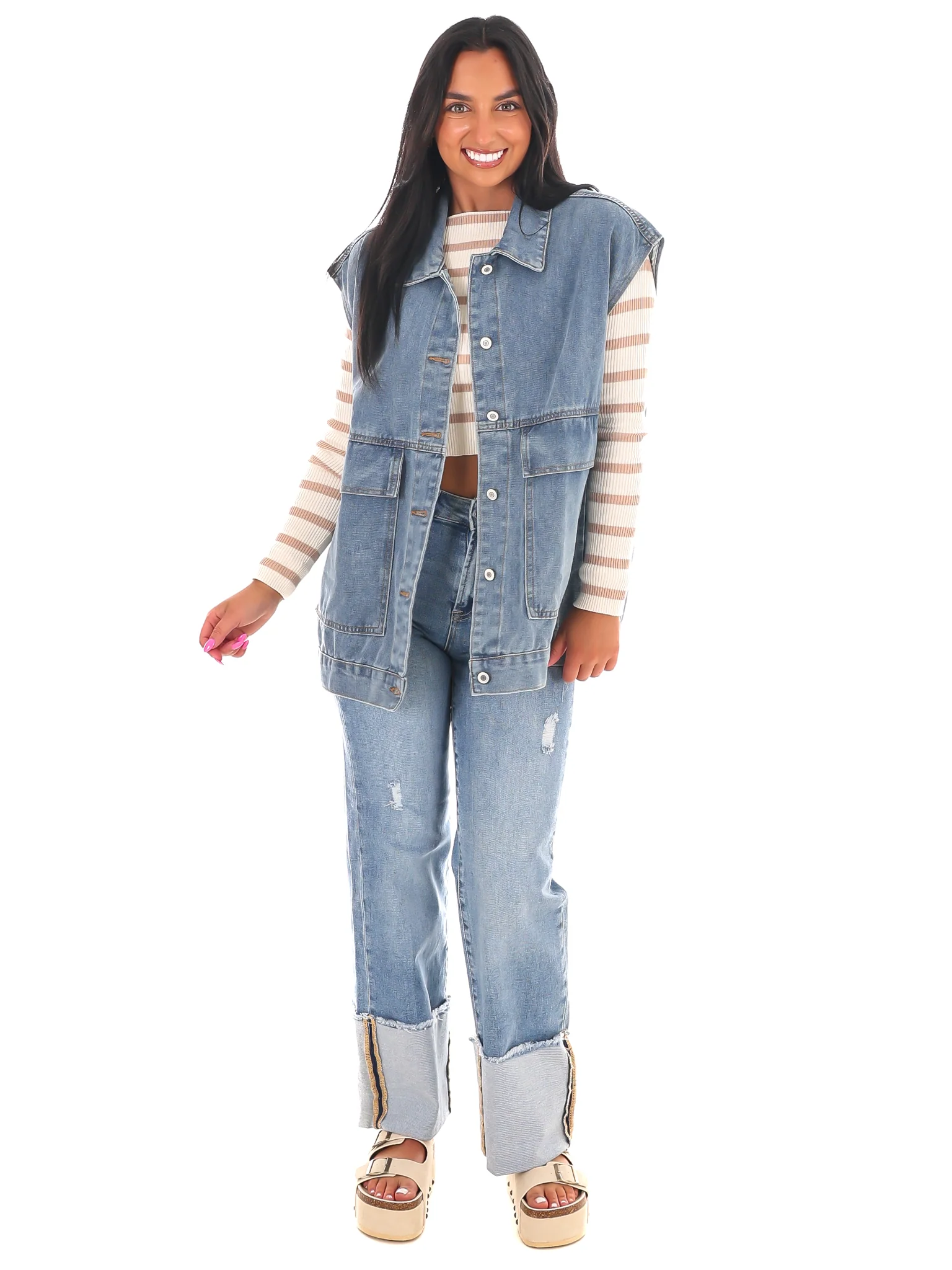 Versatile Vibe Oversized Denim Vest - Image 6