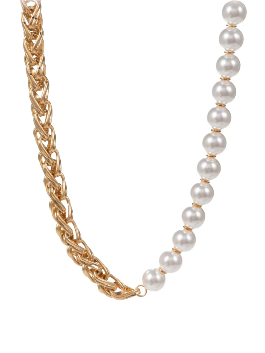 Vintage Chain Pearl Bead Necklace