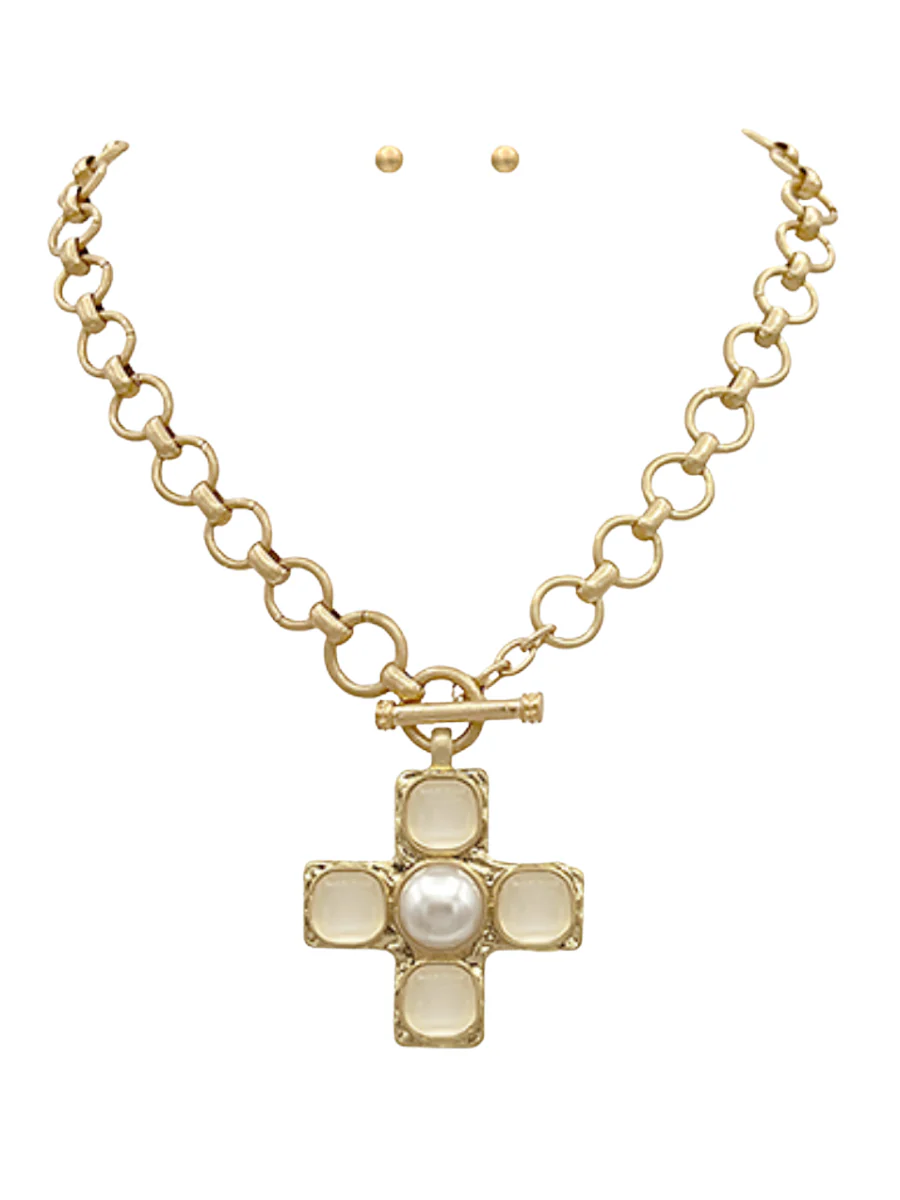 Vintage Cross & Chain Necklace Set