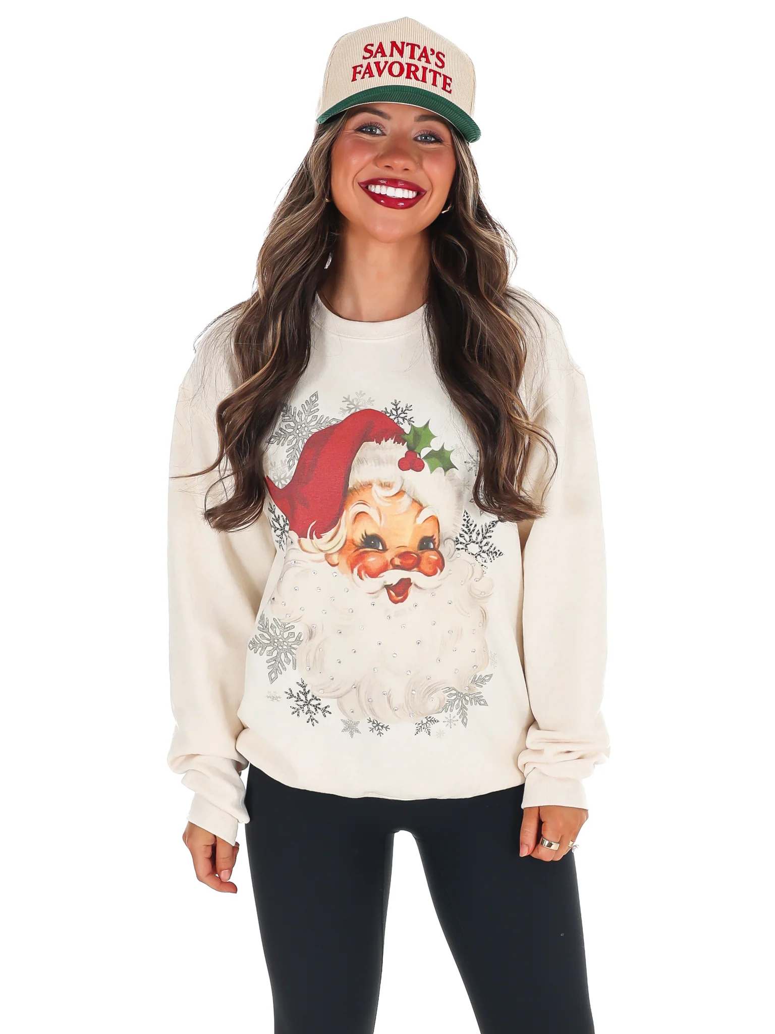Vintage Santa Rhinestone Sweatshirt - Image 3