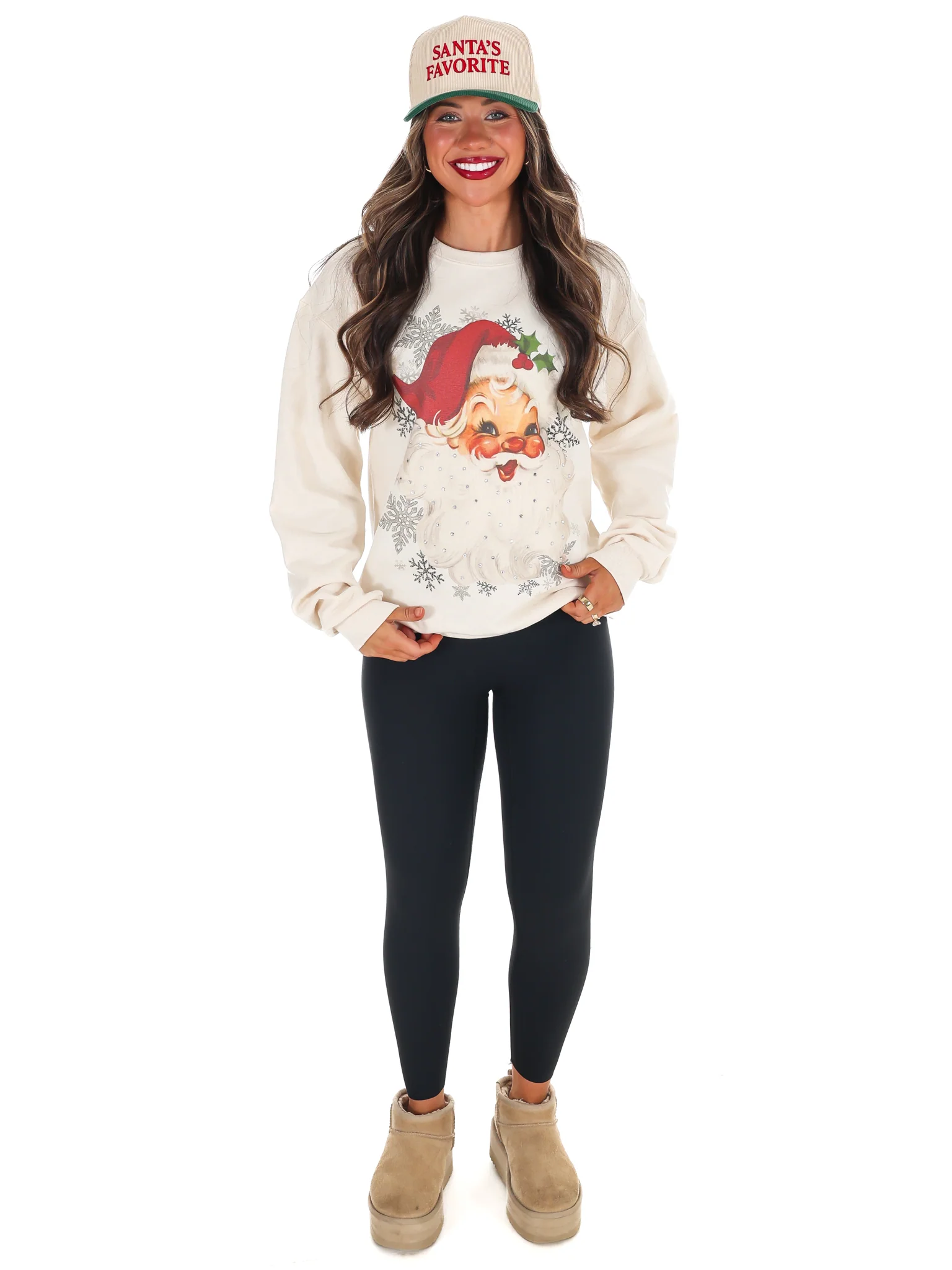 Vintage Santa Rhinestone Sweatshirt - Image 4