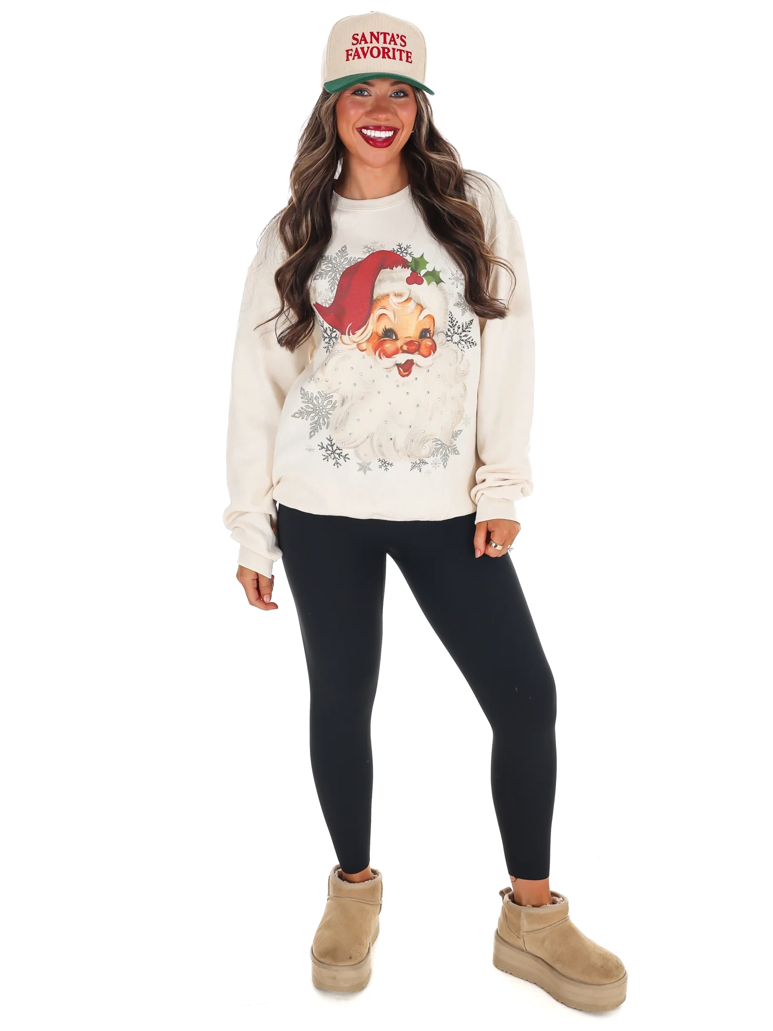 Vintage Santa Rhinestone Sweatshirt - Image 9