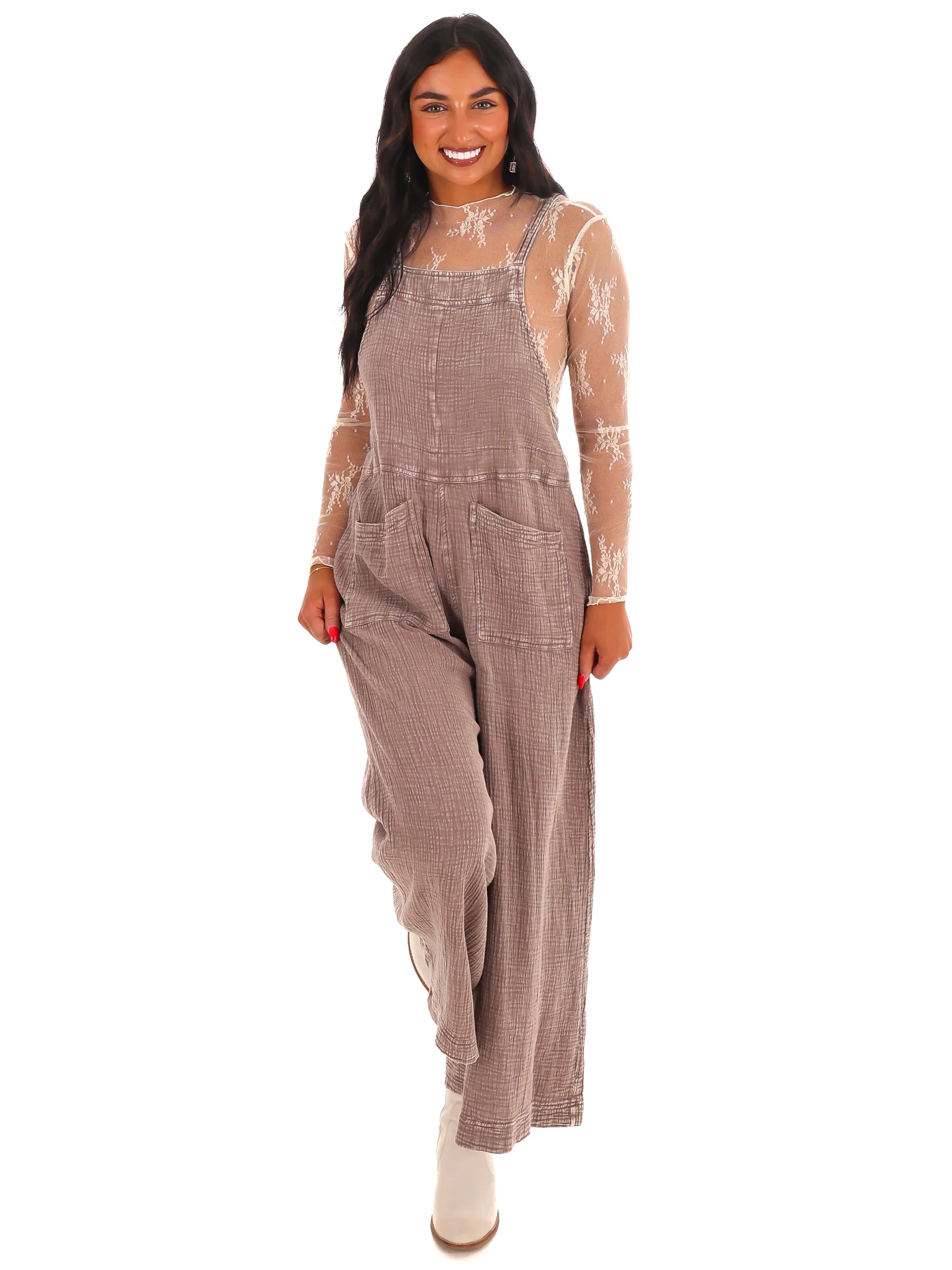 Vintage Vibes Mineral Wash Jumpsuit - Image 3