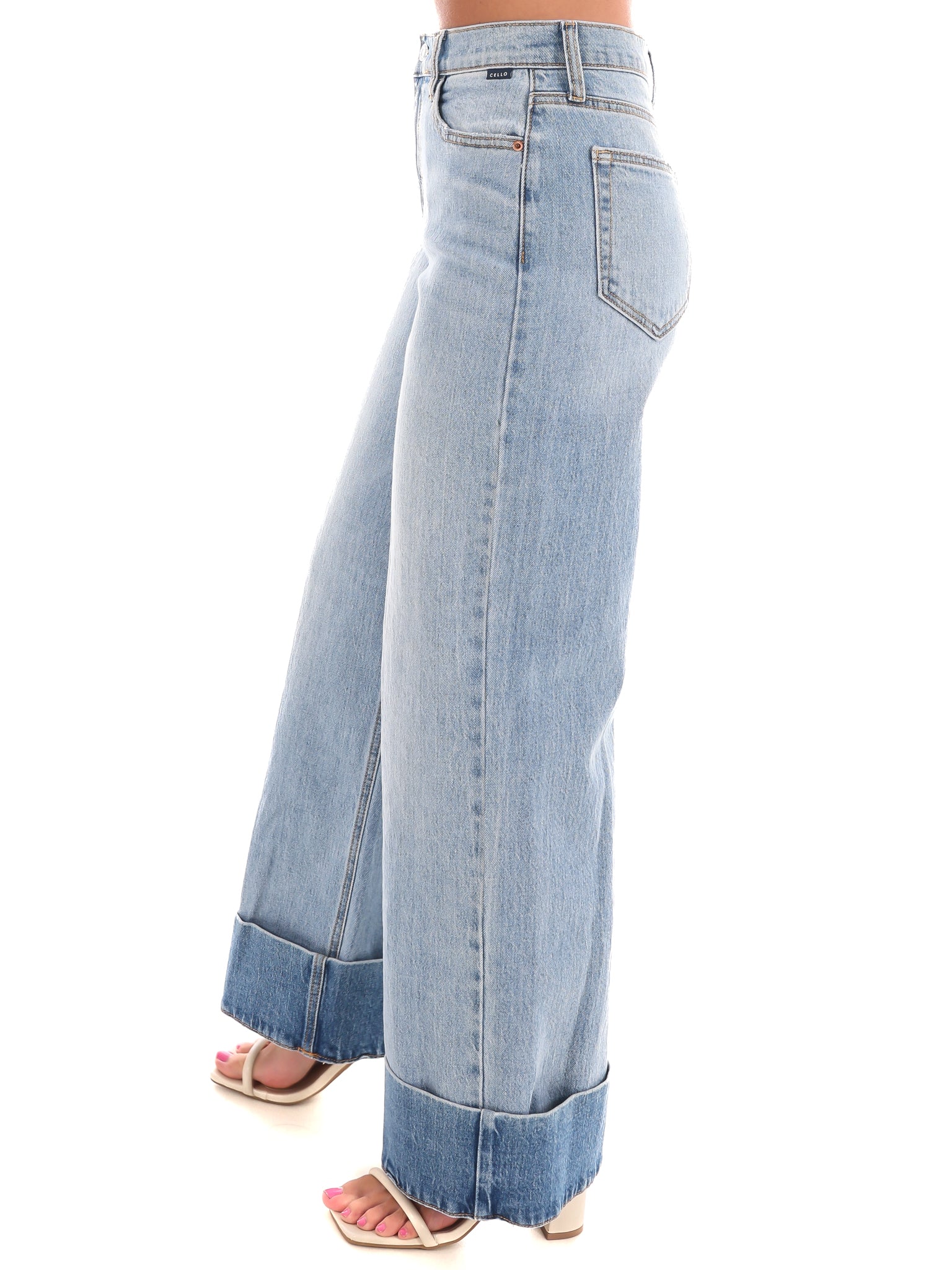 Vista High Rise Wide Leg Cuffed Jeans - Image 2